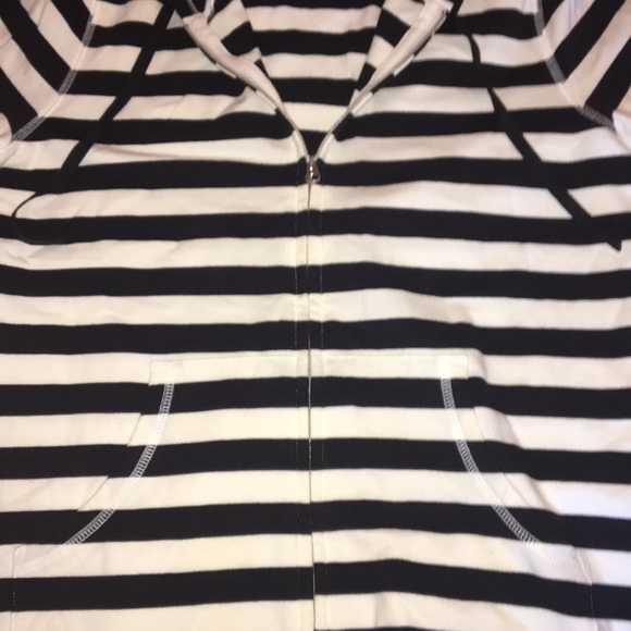 LOFT Striped Hoodie Jacket with Zipper Size Large - Picture 3 of 5